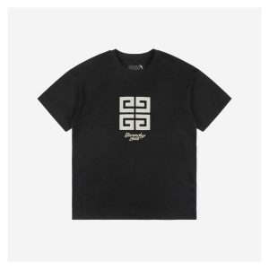 Givenchy Mesh 4G Letter Embroidery Short-Sleeve Shirt