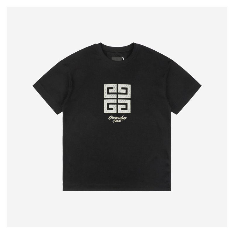 Givenchy Mesh 4G Letter Embroidery Short-Sleeve Shirt