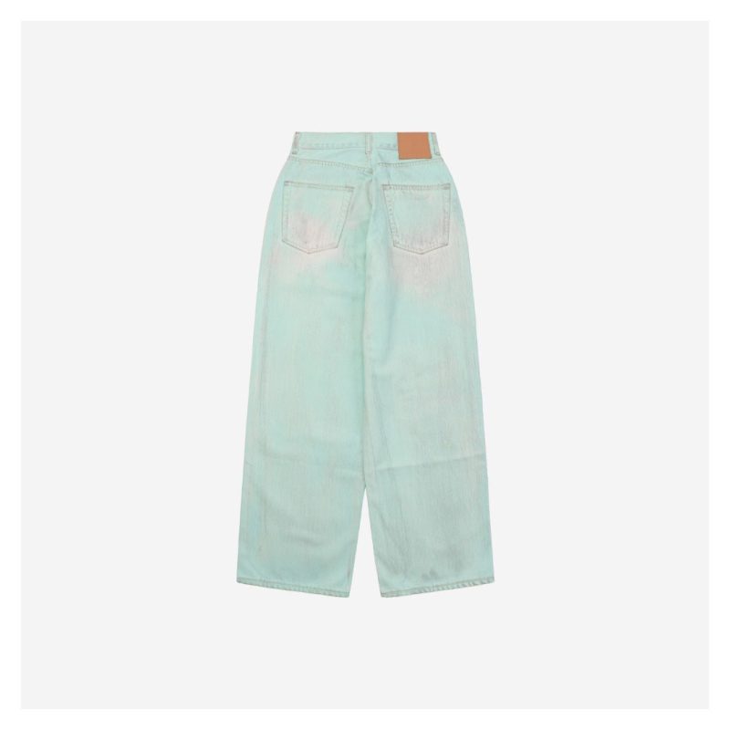 Acne Studios 1981M Fluorescent Mint Green Denim Jeans - Image 4