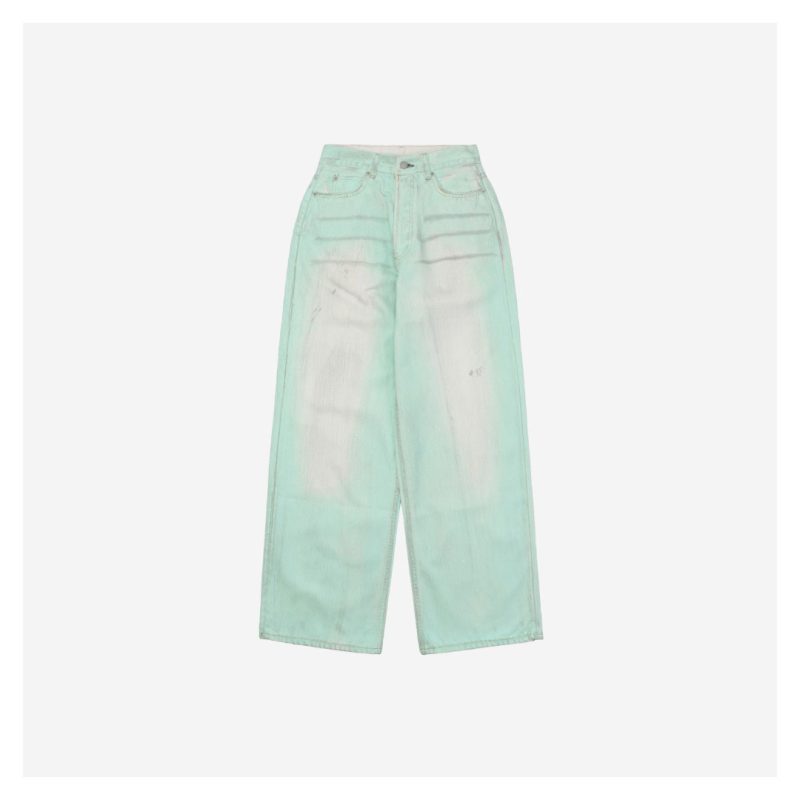 Acne Studios 1981M Fluorescent Mint Green Denim Jeans