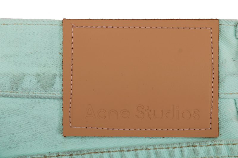 Acne Studios 1981M Fluorescent Mint Green Denim Jeans - Image 5