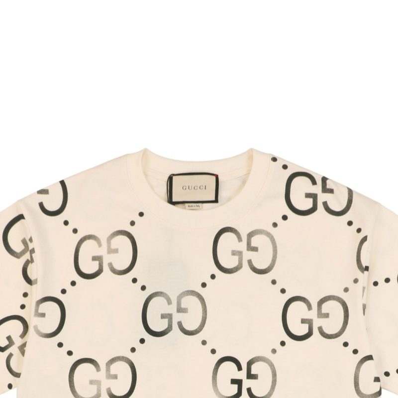 Gucci Gradient Double-G Print Short-Sleeve T-Shirt Beige - Image 4