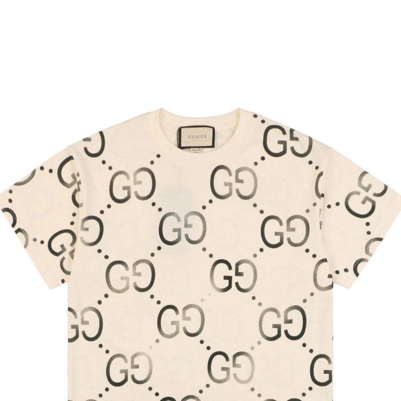 Gucci Gradient Double-G Print Short-Sleeve T-Shirt Beige - Image 3