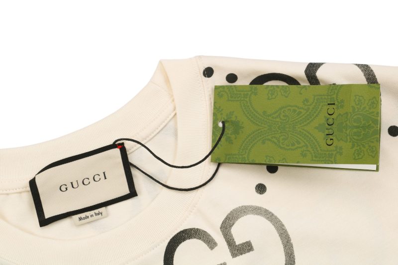 Gucci Gradient Double-G Print Short-Sleeve T-Shirt Beige - Image 8