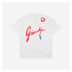 Givenchy Graffiti Lipstick Letter Print Short-Sleeve T-Shirt White