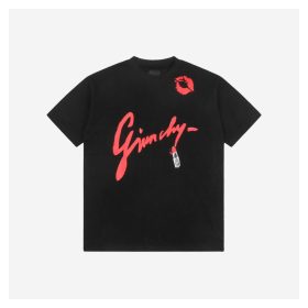 Givenchy Graffiti Lipstick Letter Print Short-Sleeve T-Shirt Black