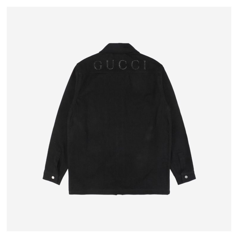 Gucci Back G Letter Heat-Applied Diamond Embellishment Cargo Jacket - Image 4