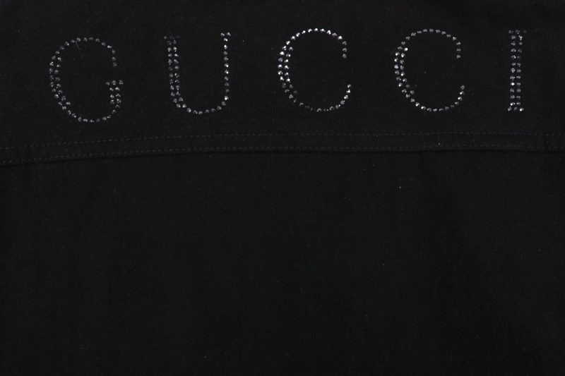 Gucci Red Button G Letter Rhinestone-Embellished Long-Sleeve Shirt - Image 6