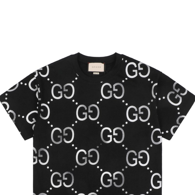 Gucci Gradient Double-G Print Short-Sleeve T-Shirt Black - Image 3