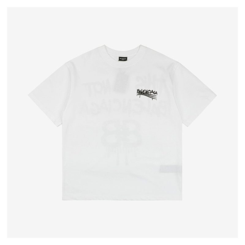 Balenciaga Double-B Graffiti Letter Print Short-Sleeve T-Shirt