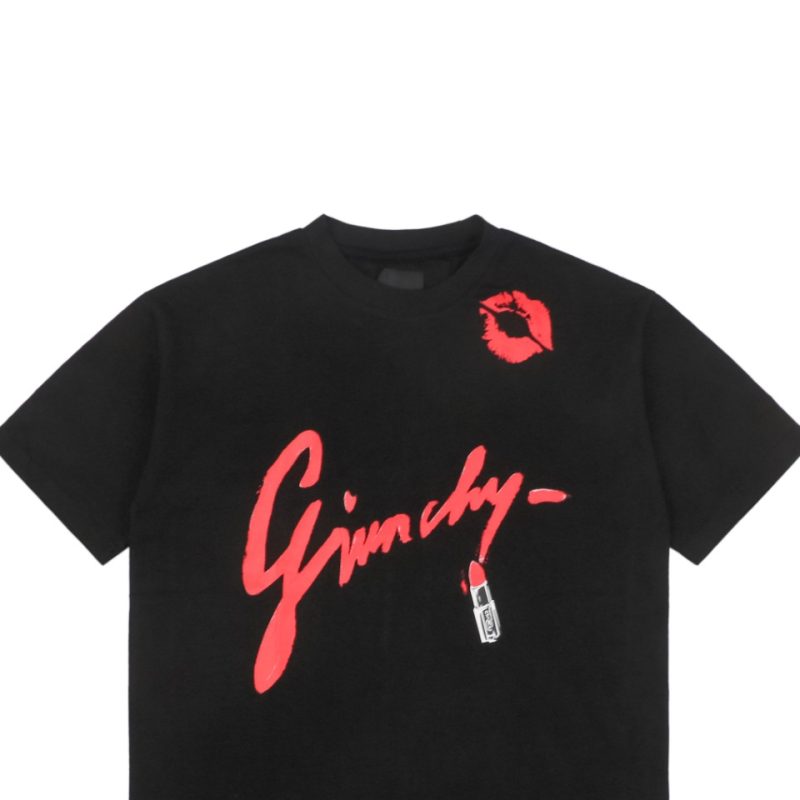 Givenchy Graffiti Lipstick Letter Print Short-Sleeve T-Shirt Black - Image 3