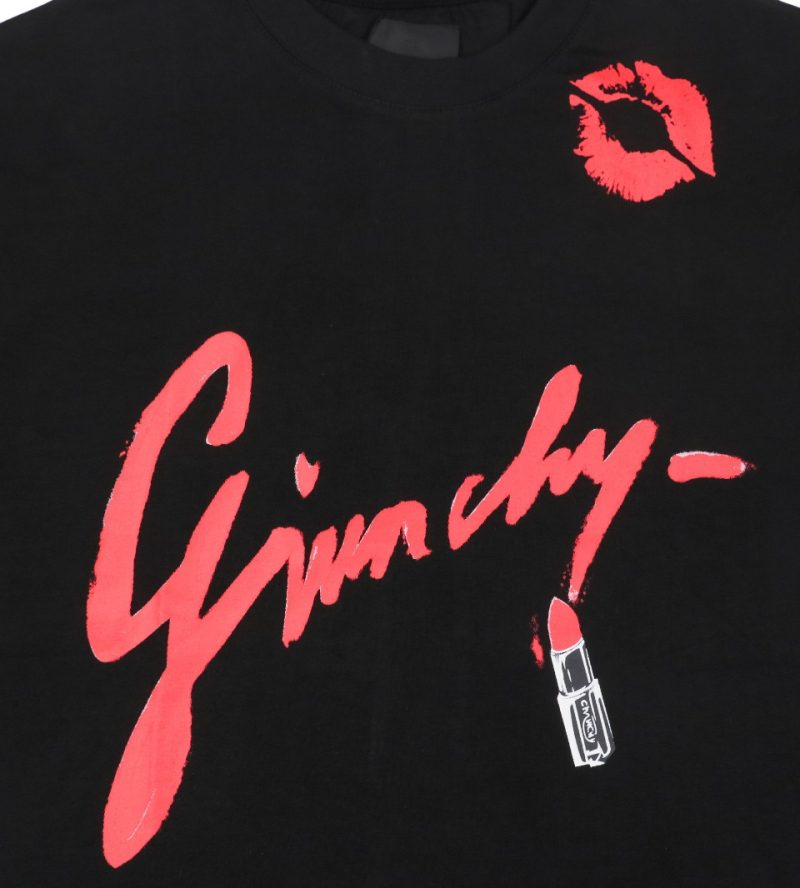 Givenchy Graffiti Lipstick Letter Print Short-Sleeve T-Shirt Black - Image 5