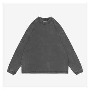 Acne Studios Back Transparent Logo Washed Long-Sleeve Shirt