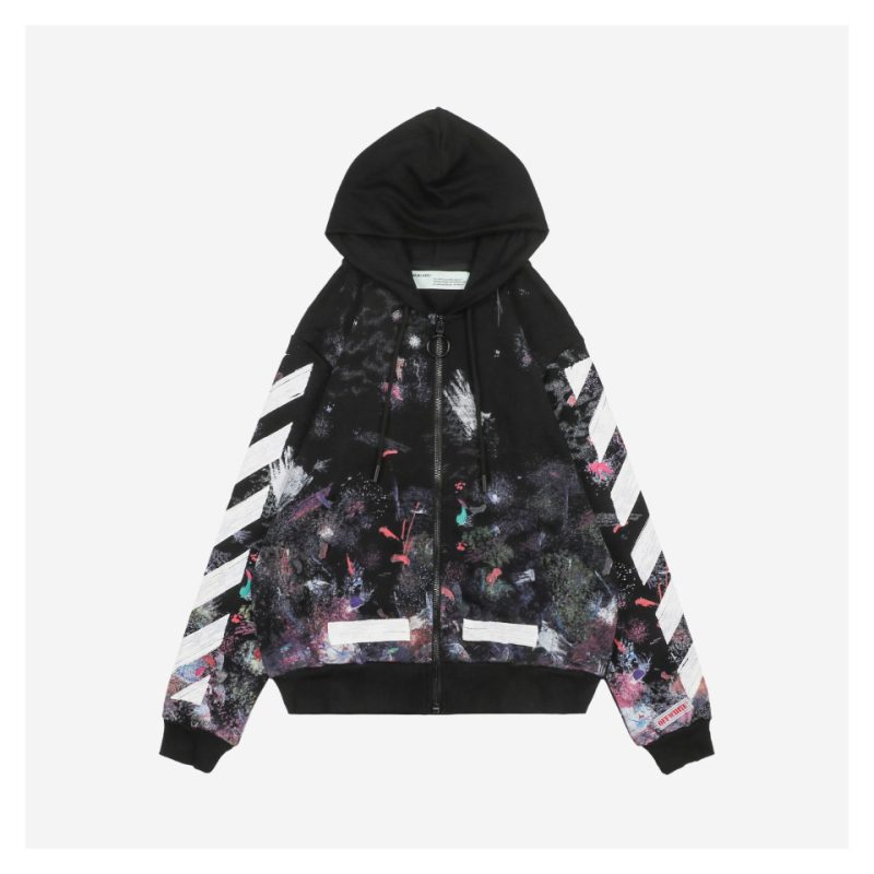 OFF-WHITE CO Virgil Starry Sky Firework Splatter Arrow Zip Jacket