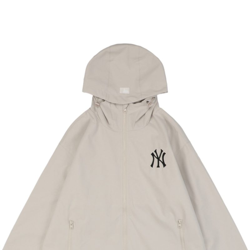 MLB NY Signature Lettering Back Print Hooded Jacket White - Image 2