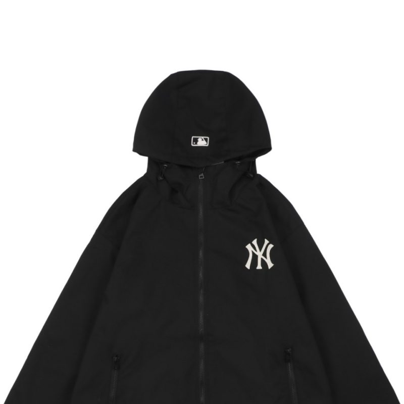 MLB NY Signature Lettering Back Print Hooded Jacket Black - Image 2