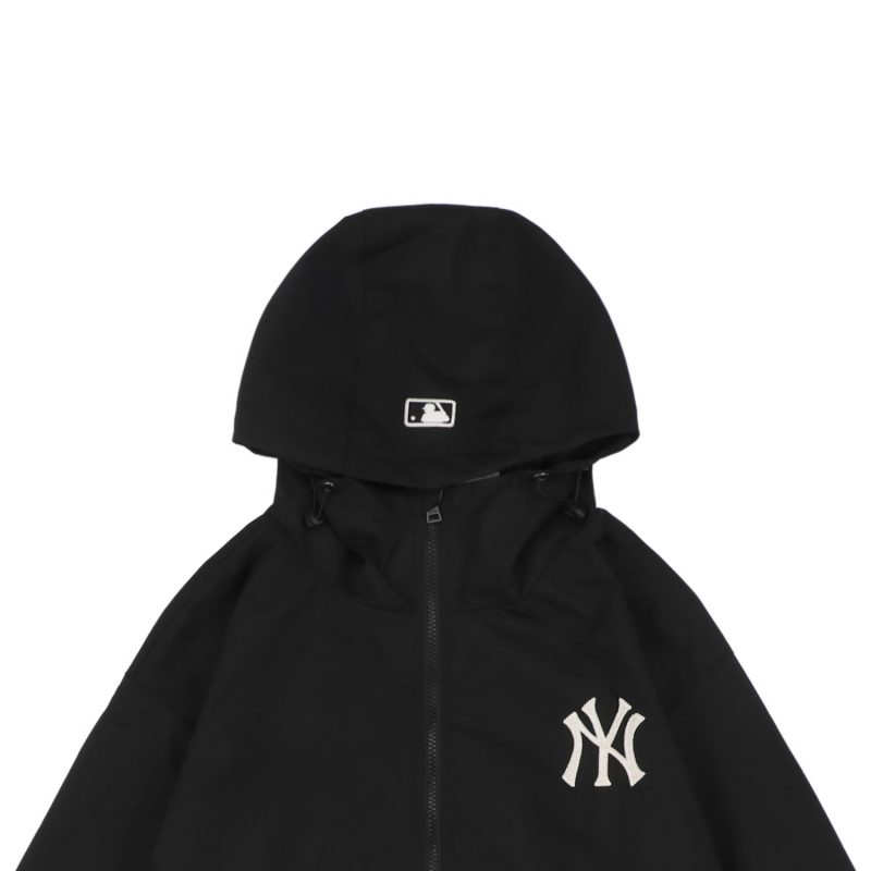 MLB NY Signature Lettering Back Print Hooded Jacket Black - Image 3