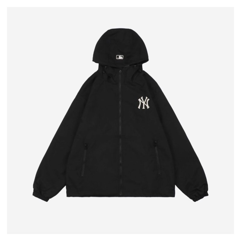 MLB NY Signature Lettering Back Print Hooded Jacket Black