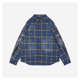 Thug Club Sword Embroidery Plaid Shirt Jacket