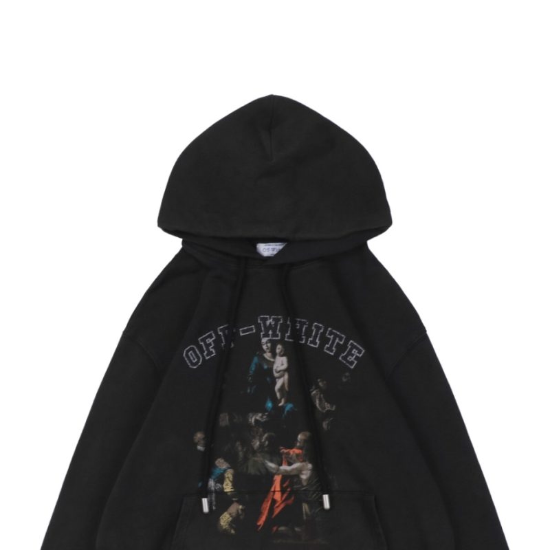 OFF WHITE CO VIRGIL Chant Madonna Print Hoodie - Image 3