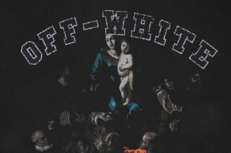 OFF WHITE CO VIRGIL Chant Madonna Print Hoodie - Image 5