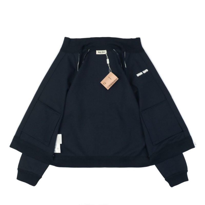 Miu Miu Small Logo Embroidery Piped Jacket - Image 3