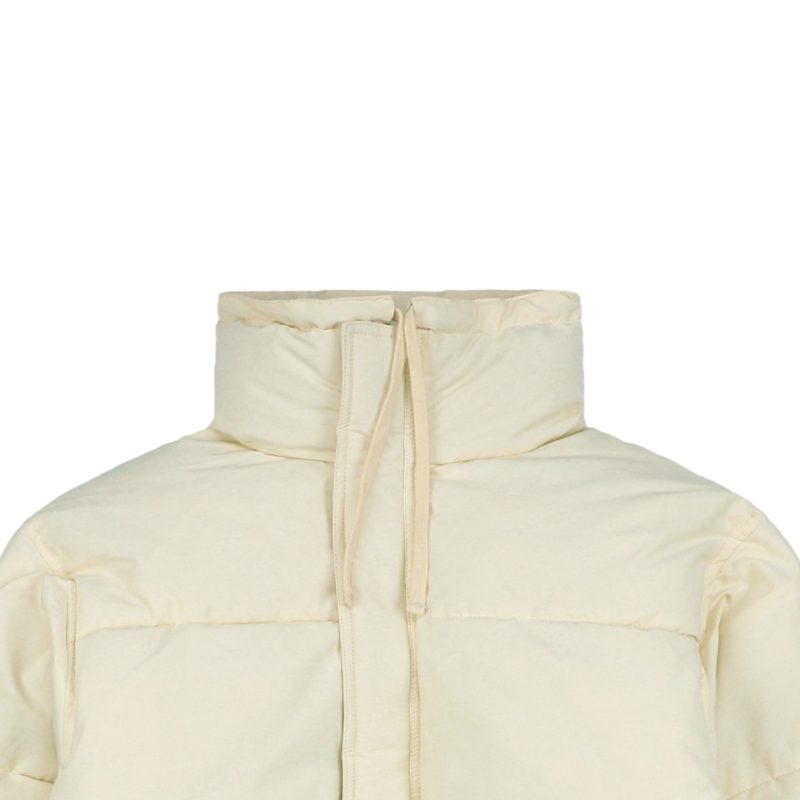 Essentials Double-Stitch Stand Collar Puffer Jacket White - Image 3