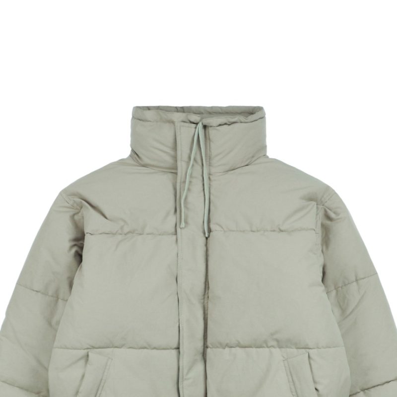 Essentials Double-Stitch Stand Collar Puffer Jacket Green - Image 2