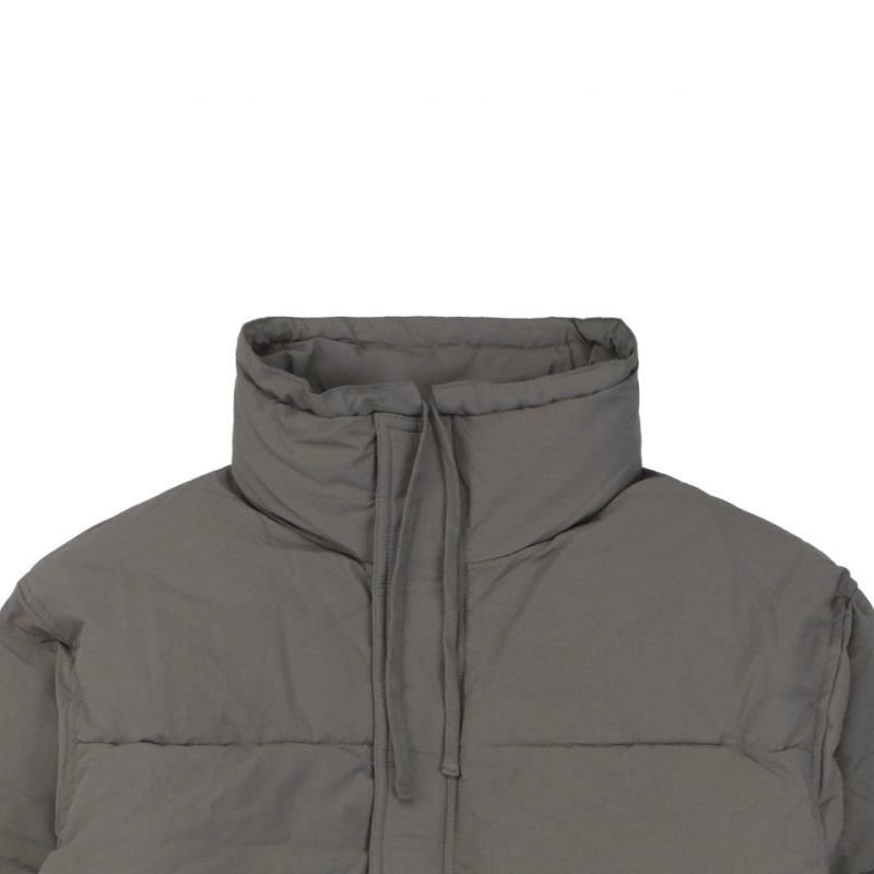 Essentials Double-Stitch Stand Collar Puffer Jacket Grey - Image 3