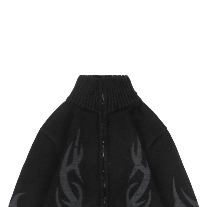 Balenciaga Flame Totem Distressed Destroyed Cardigan Jacket - Image 2