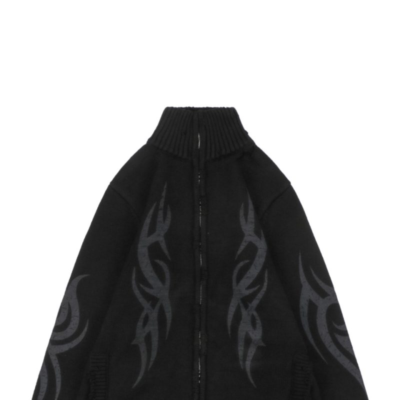 Balenciaga Flame Totem Distressed Destroyed Cardigan Jacket - Image 3