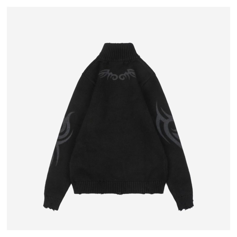 Balenciaga Flame Totem Distressed Destroyed Cardigan Jacket - Image 4