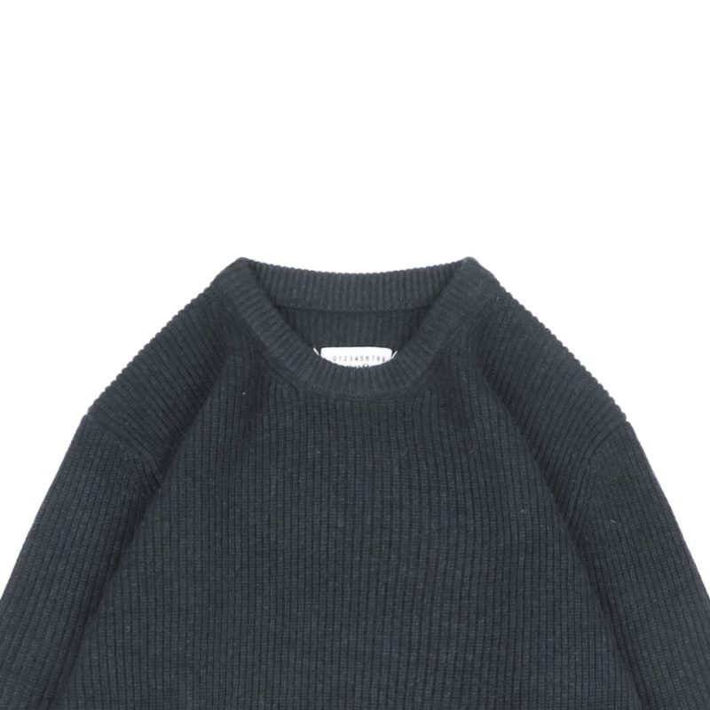 Maison Margiela Back Four-Stitch Detail Plain Crew Neck Sweater - Image 2