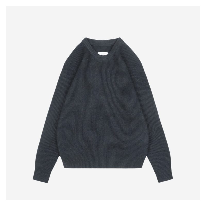 Maison Margiela Back Four-Stitch Detail Plain Crew Neck Sweater