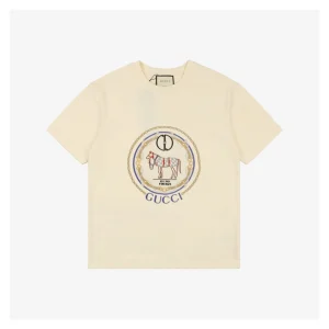 1921 Horse Embroidered Short-Sleeve T-Shirt