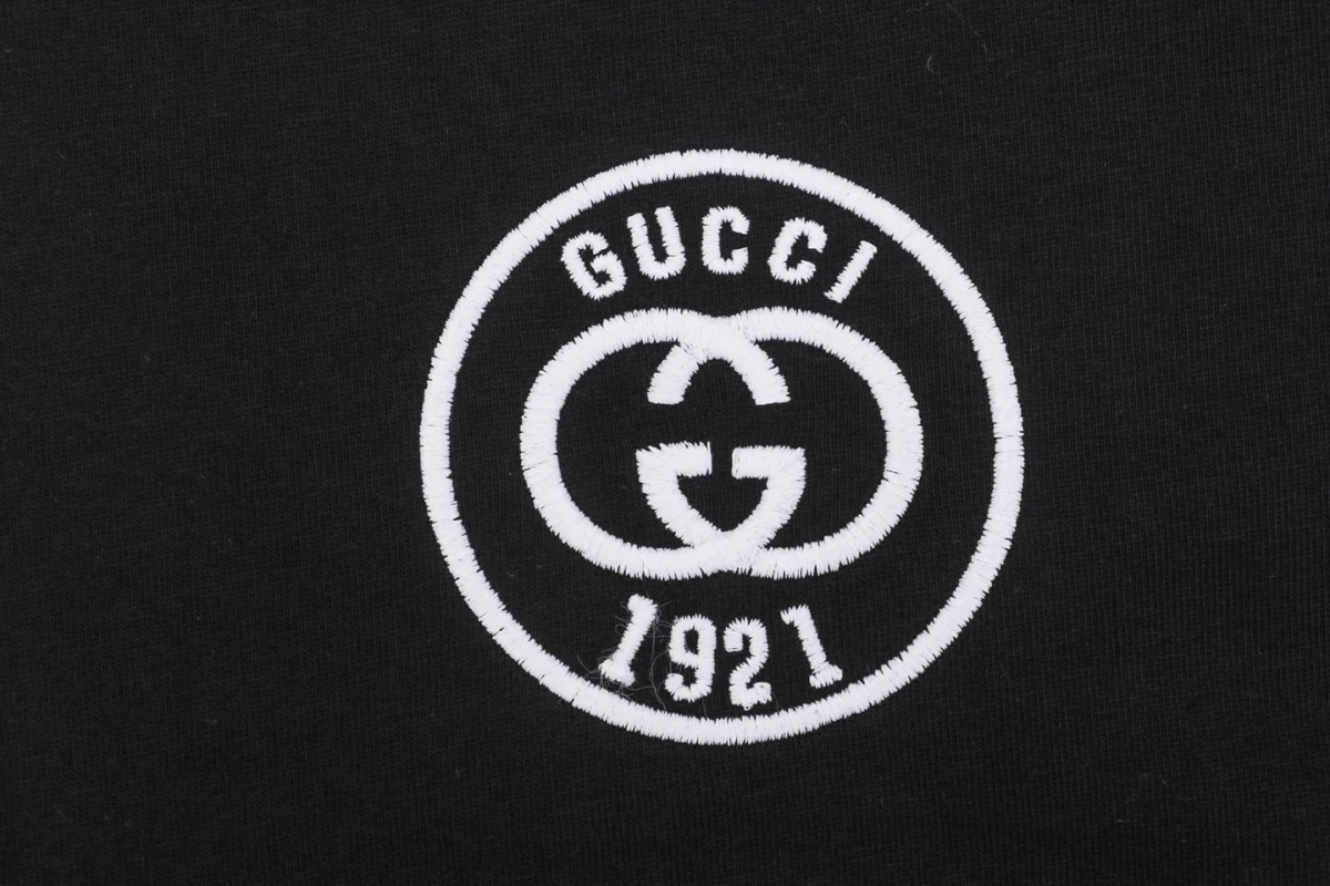 G 1921 Letter Contrast Collar T-Shirt (Black/White/Blue)