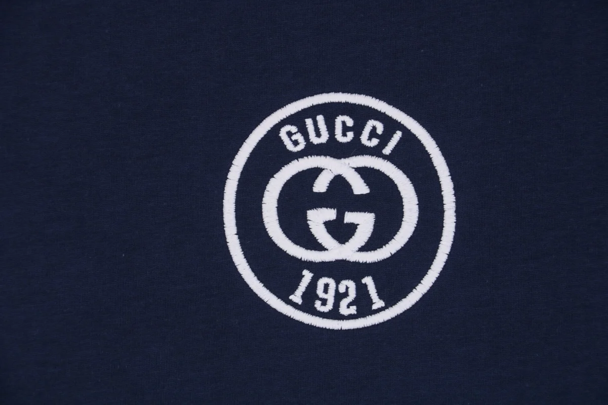 G 1921 Letter Contrast Collar T-Shirt (Black/White/Blue)