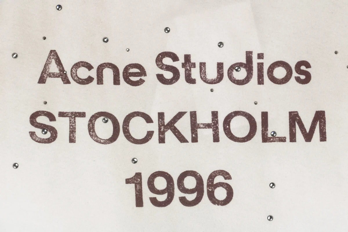 Acne Studios Distressed 1996 Rhinestone Lettering Shirt