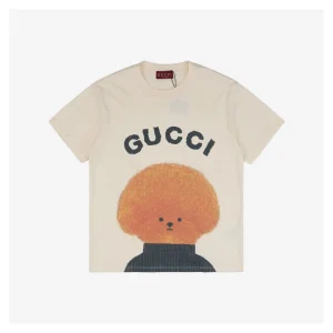 Afro Dog Graphic Print Short-Sleeve T-Shirt White