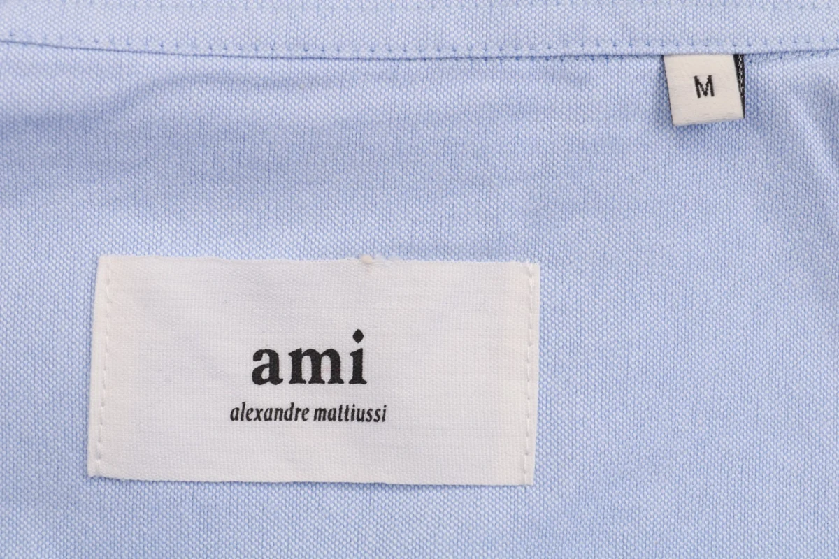 Ami Heart Logo Embroidered Shirt (Green/Purple/White)