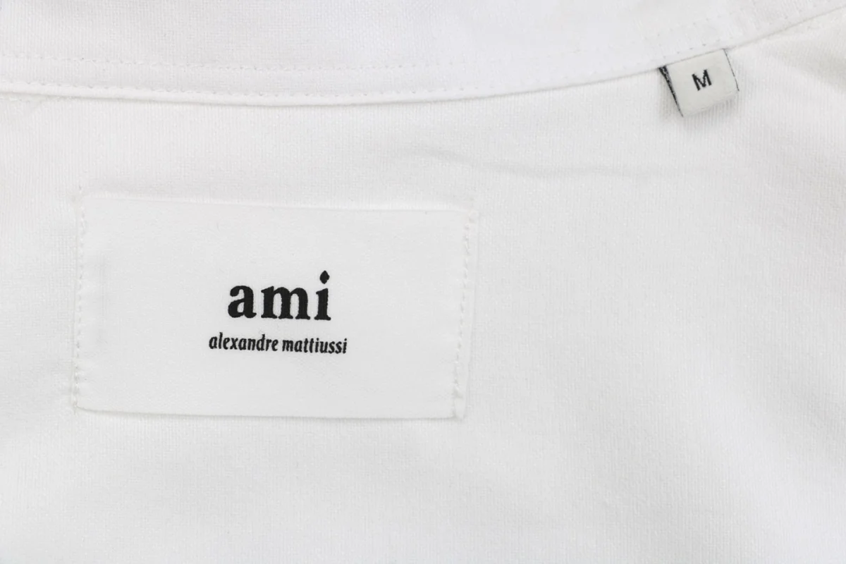 Ami Heart Logo Embroidered Shirt (Green/Purple/White)