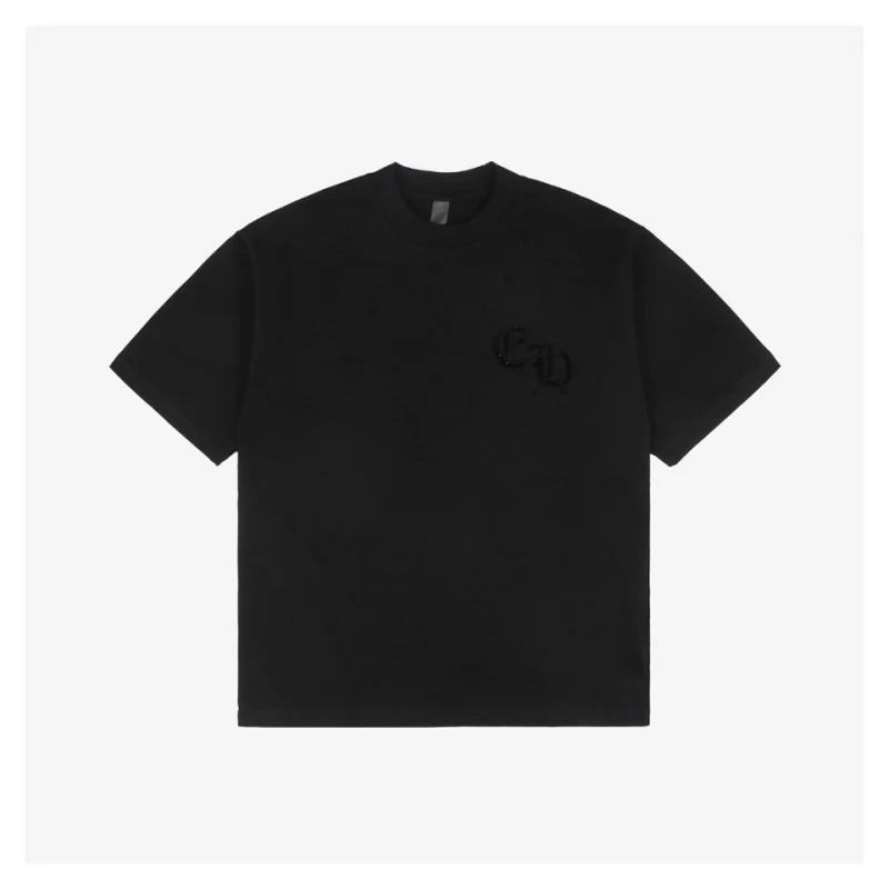 Chrome Hearts Sanskrit Scout Flower Rhinestone Print Short-Sleeve T-Shirt Black