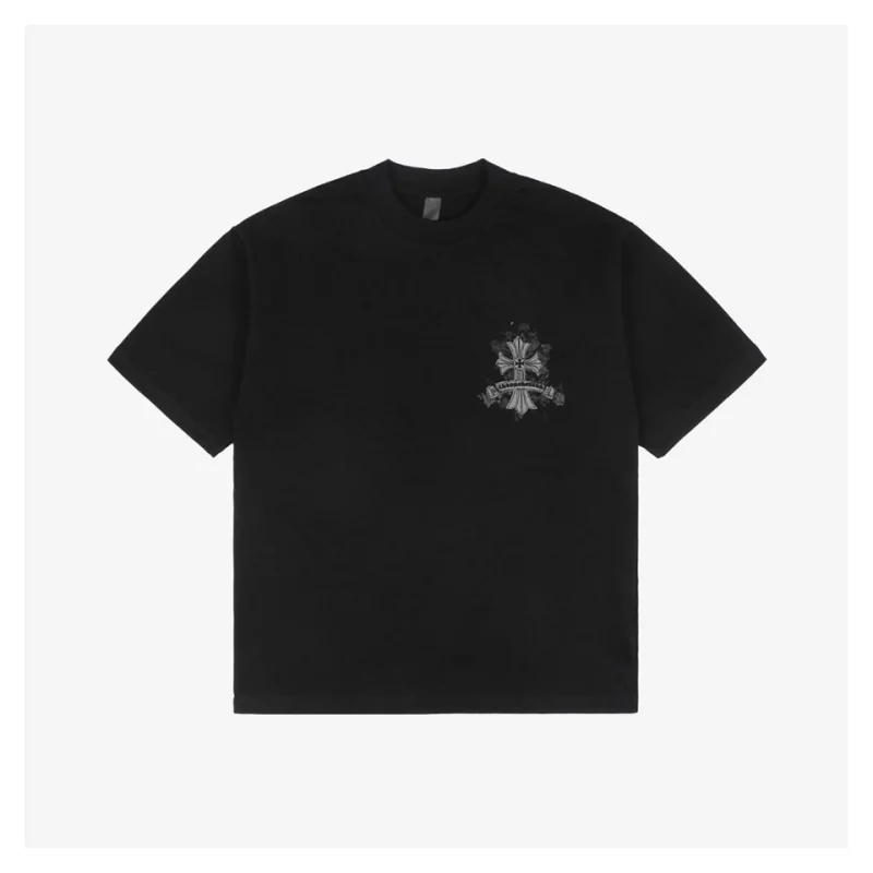 Chrome Hearts Smoke Cross Patch Embroidered Short-Sleeve T-Shirt