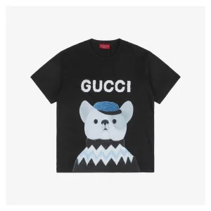Gentleman Dog Graphic Print Short-Sleeve T-Shirt Black