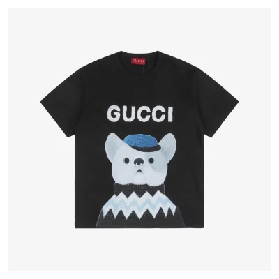 Gentleman Dog Graphic Print Short-Sleeve T-Shirt Black