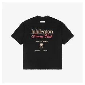 Lululemon Multi-Logo Flocked Print Back Short-Sleeve T-Shirt