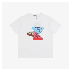 PD 3D Triangle Logo Print Short-Sleeve T-Shirt White