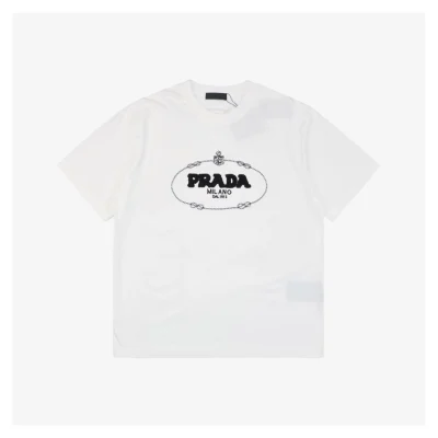 PD Badge Lettering Terry Embroidered Short-Sleeve T-Shirt White