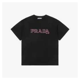 PD Pink Letter Embroidered Short-Sleeve T-Shirt