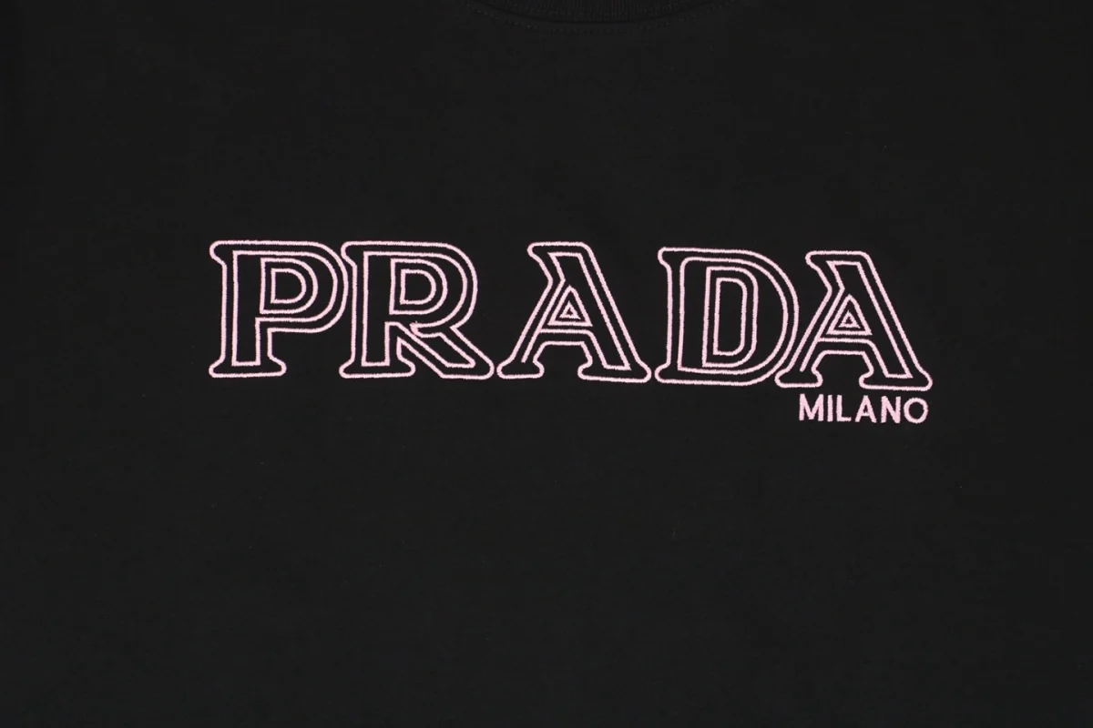 PD Pink Letter Embroidered T-Shirt (Black/White)